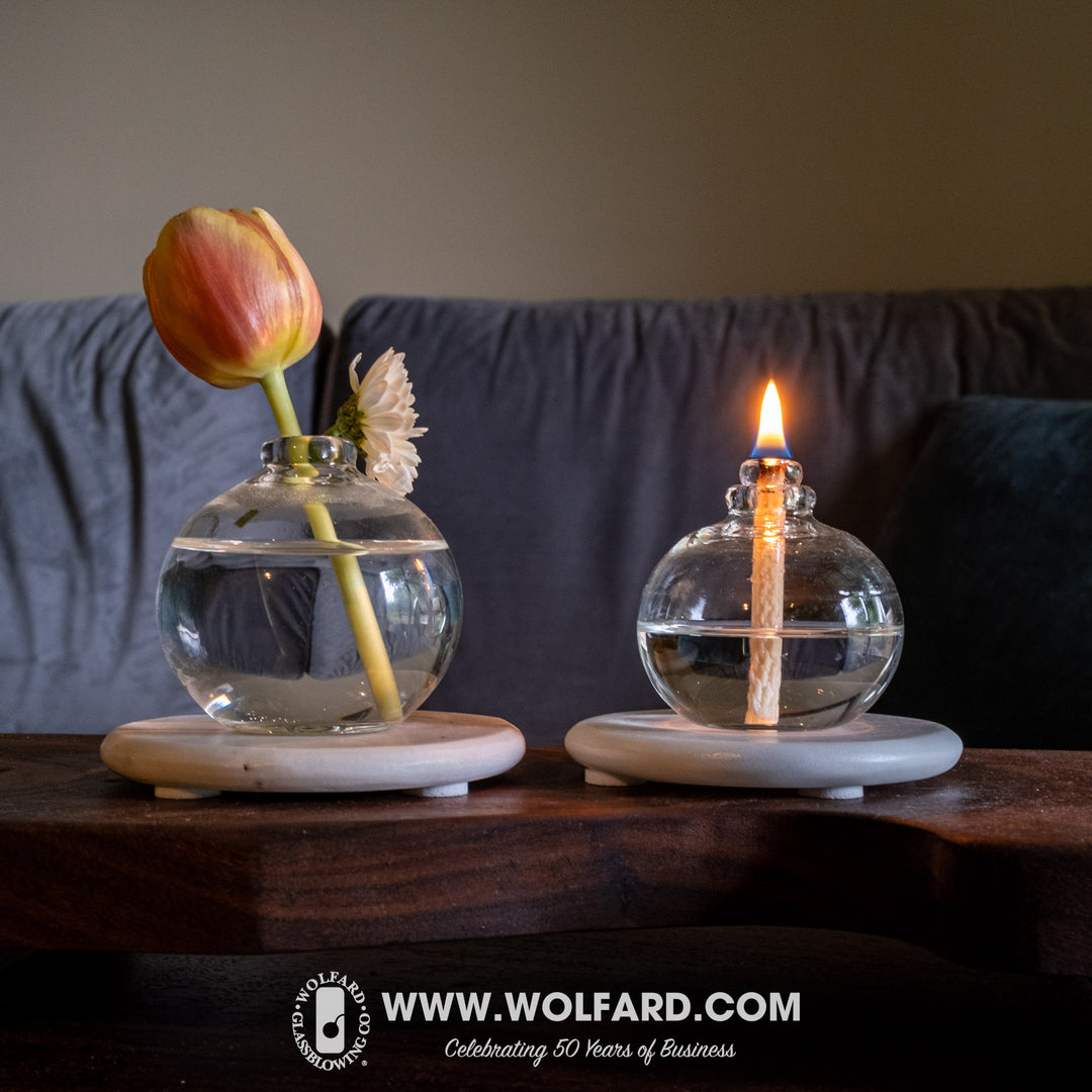 Trio - Wolfard Flower Bulb Oil Lamp - Wolfard Glassblowing Co.