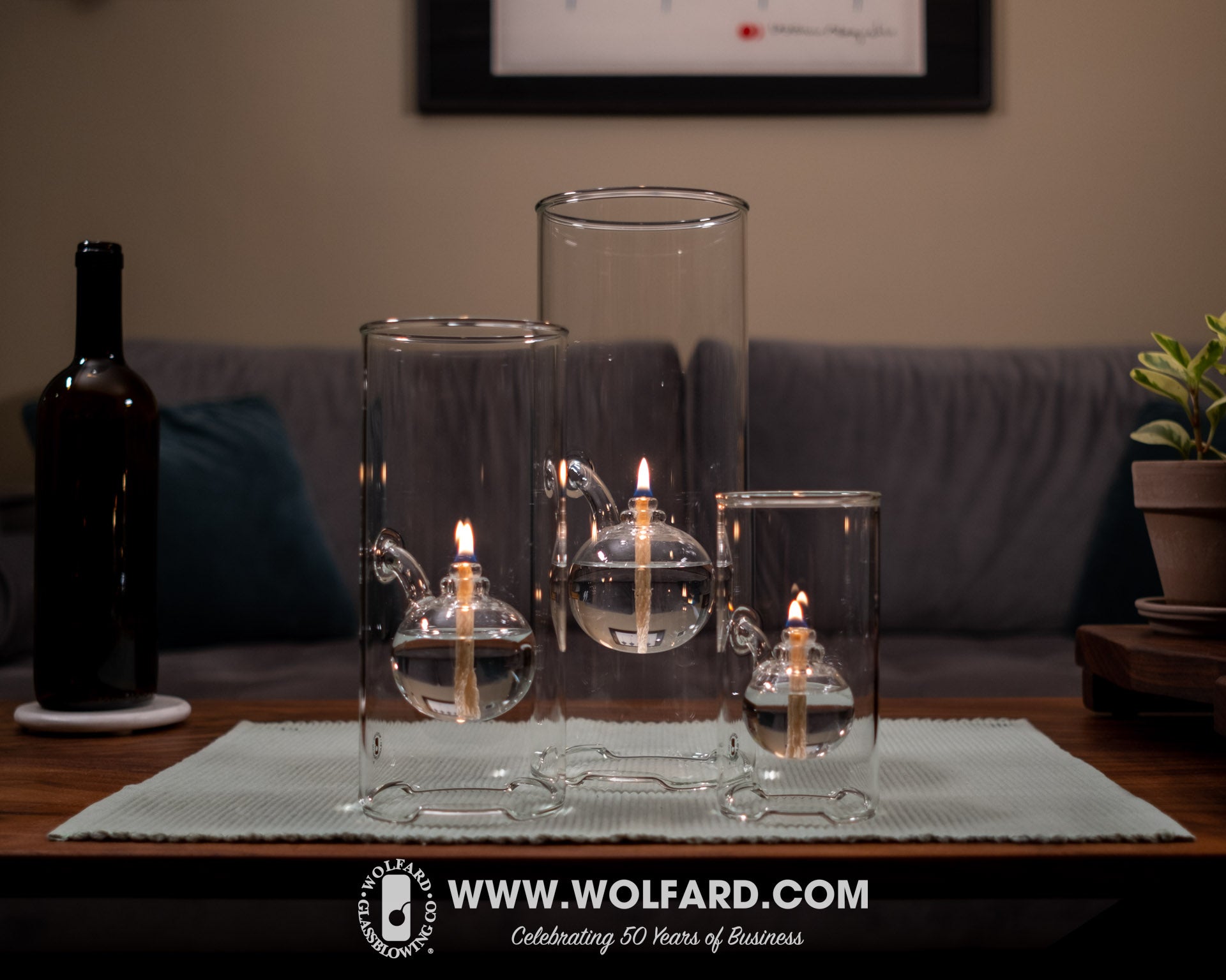 Trio - Classic Wolfard Oil Lamps – Wolfard Glassblowing Co.