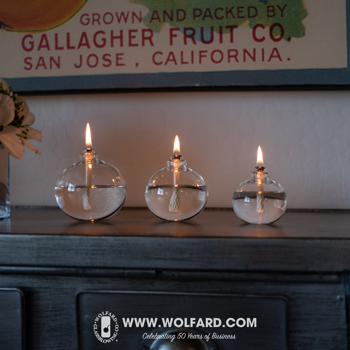 Trio - Wolfard Flower Bulb Oil Lamp - Wolfard Glassblowing Co.