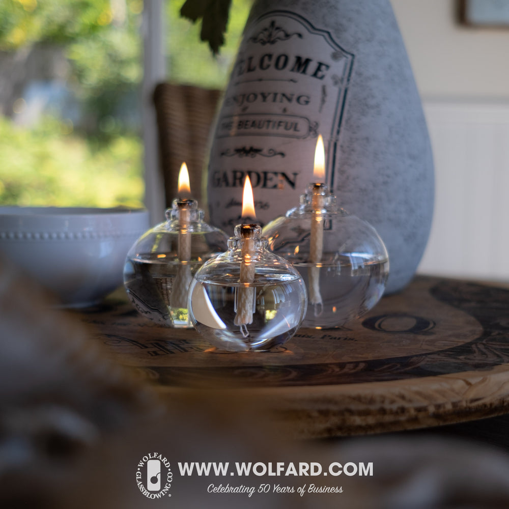 Trio - Wolfard Flower Bulb Oil Lamp - Wolfard Glassblowing Co.