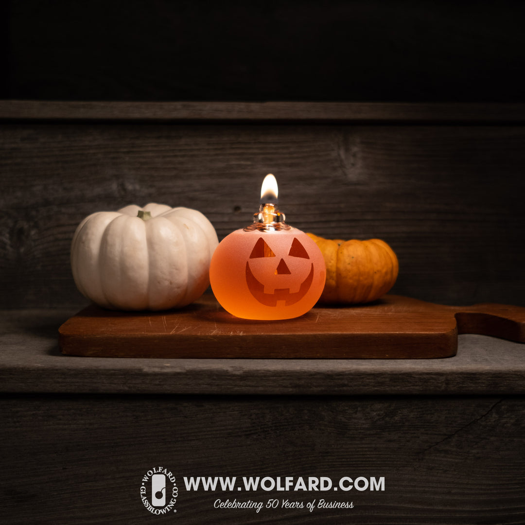 Limited Edition: Halloween Jack-O-Lantern Bulb - Wolfard Glassblowing Co.