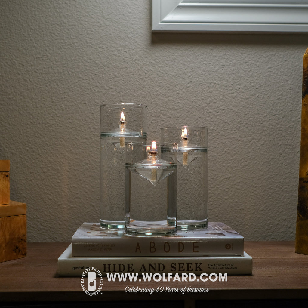Trio - Wolfard Floater Oil Lamps – Wolfard Glassblowing Co.